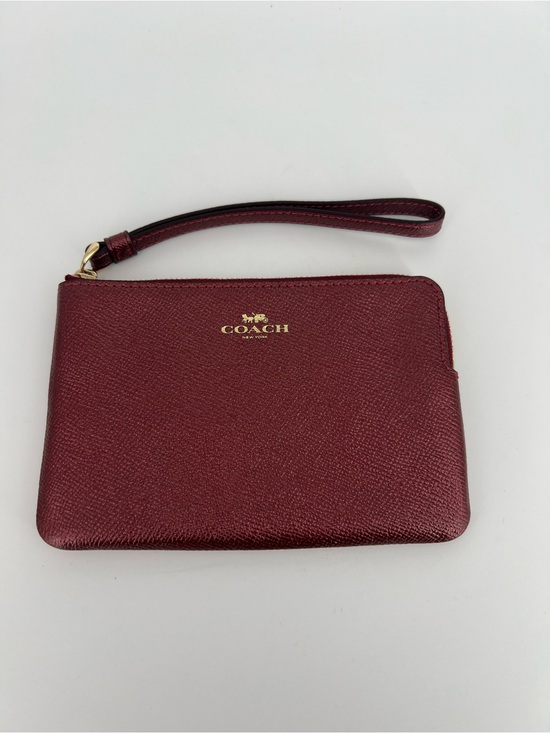 Coach Handbags - Coach Burgundy Wristlet Clutch